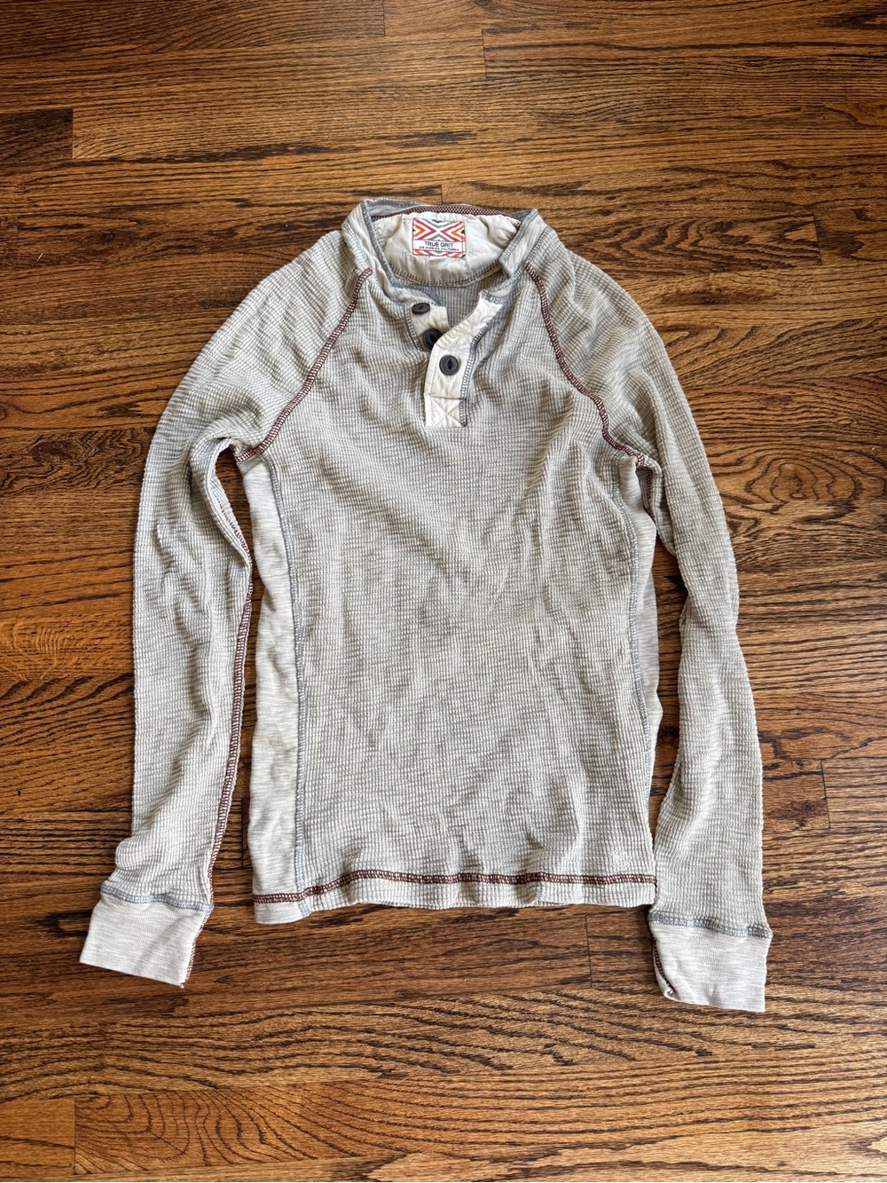 True Grit Light Beige Long-Sleeve Henley Thermal